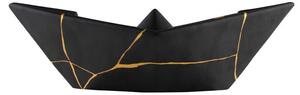 BARCHETTA GRANDE ORIGAMI NERO OPACO KINTSUGI CERAMICHE CRESCENTINI ART. 2570