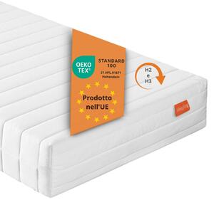 Materasso ergonomico a 7 zone in schiuma fredda, 90 x 200 cm, H2 & H3, 21 cm, livello di rigidità duo, materasso reversibile, sleepling PureComfort