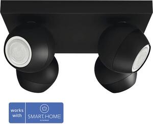 Faretto LED Philips HUE 50474/30/P6 Buckram 4x 5W 4x 350lm 2200-6500K nero - compatibile con SMART HOME by hornbach