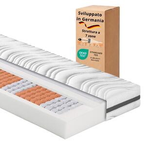 Materasso a molle ergonomico a 7 zone con topper in schiuma fredda, 90 x 200 cm, 18 cm, H3, sleepling Comfort 130