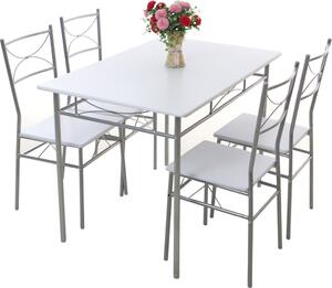 Set da pranzo PAUL, 5 pezzi, bianco vellutato