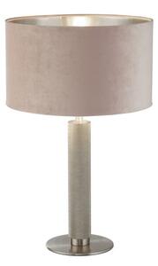 Lampada da tavolo london - paralume in velluto rosa e argento satin