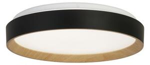 Sorrento led flush nero con trasferimento legno