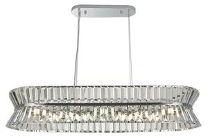 Uptown 10lt oval pendant - metallo cromato e cristallo trasparente