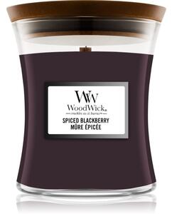Woodwick Spiced Blackberry candela profumata con stoppino in legno 275 g