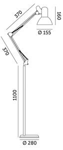 Brilagi - Lampada da terra flessibile TASKER 1xE27/60W/230V 184 cm nera