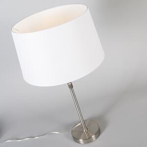 Lampada da tavolo in acciaio con paralume bianco 35 cm orientabile - PARTE
