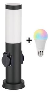 Brilagi - LED RGBW lampada da esterno con 2 prese 1xE27/9W/230V 40 cm IP44 nera