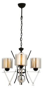 Lampadario a catena VARANA 3xE27/40W/230V nero/cromo lucido