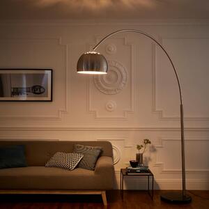 Lampada da terra Big Sofa arco nickel, in metallo, H 210.0 cm, E27 MAX60W INSPIRE