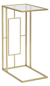Tavolinetto C 40,5x25,5x60 cm in Ferro e Vetro Oro