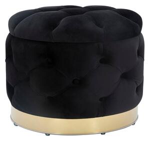 Pouf Contenitore Elegante Nero Ø 55x42 cm