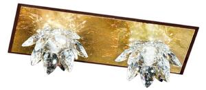Kögl Plafoniera Fiore 2 luci, oro in foglia e cristallo
