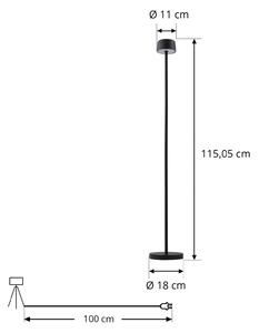 Lindby LED piantana LED Isason, nero, alluminio, Ø 11 cm