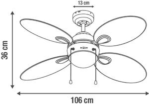 Ventilatore da soffitto Maurice, ciliegio/faggio, D. 106 cm INSPIRE