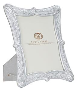 Cornice 28,2x2x33 cm in Poliresina e Vetro Argento