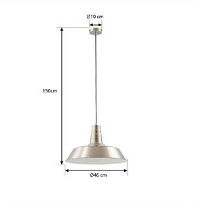 Lampada a sospensione Lindby Laylan, nichel/bianco, Ø 46 cm, metallo