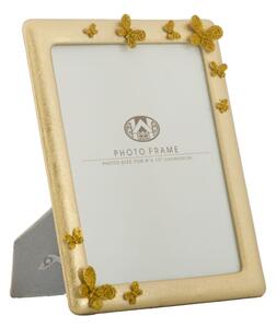 Cornice Glam Butterfly 25x2,5x30 cm in Poliresina e Vetro Oro