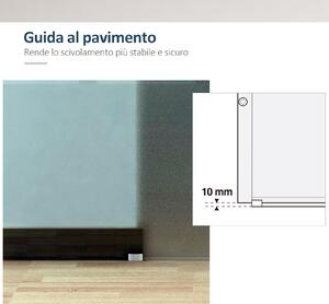 Homcom Porte Scorrevoli in Vetro Porte per Interni con Binario in Alluminio Satinato Porte Scorrevoli Economiche con Strisce|Aosom Italy