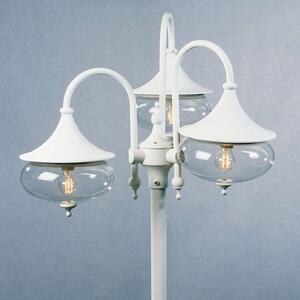 Konstsmide Imponente lampada su palo a 3 luci LIBRA, bianca