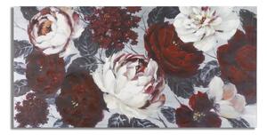 Dipinto su Tela Bianco/Red Flower Darkback 120x3,7x60 cm in Legno di Pino e Canvas Multicolor