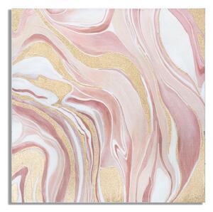 Dipinto su Tela Pinkly 80x2,8x80 cm in Legno di Pino e Canvas Multicolor
