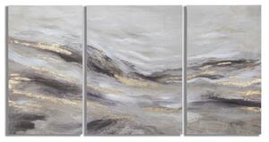 Dipinto su Tela Monty Set 3 Pz 45x2,7x80-60x2,7x80 cm in Legno di Pino e Canvas Multicolor