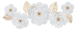 Pannello da Muro Bianco Decor 158x9x60 cm in Ferro Bianco e Oro