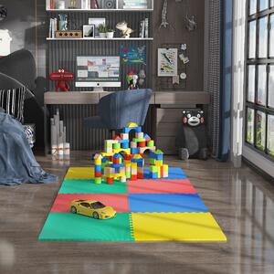 HomCom Tappeto Per bambini Tappeto Gioco Bimbi 60x60cm - Set 8 Pezzi, Materiale Isolante, Resistente all'Umidità, Colorato