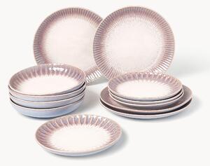 Servizio di piatti fatto a mano con smalto reattivo Vinci, 4 persone (12 pz)
