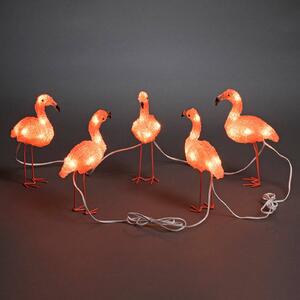 Konstsmide Season Lampada decorativa a LED Flamingo, set da 5