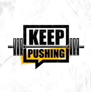 Illustrazione Keep Pushing Inspiring Workout and Fitness, subtropica