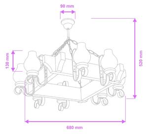 Brilagi - Lampadario a sospensione con catena QUEEN 8xE14/40W/230V faggio