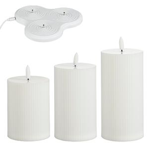 Candele bianche 7,5 cm con set di 3 LED ricaricabili - Donner