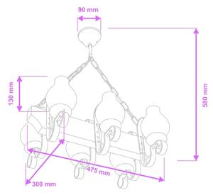 Brilagi - Lampadario a catena QUEEN 6xE14/40W/230V faggio/crema