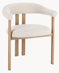 Set di 2 sedie con braccioli in bouclé con gambe effetto legno Giuditta