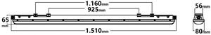 Plafoniera LED Stagna 150cm 50W, 5.500lm (110lm/W) - OSRAM Driver Colore Bianco Freddo 5.700K