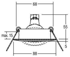 BRUMBERG Faretto da incasso LED Seven-R, 3.000 K, bianco opaco, alluminio