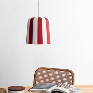 Lampada a sospensione Dyberg Larsen Gry, rosso scuro/bianco, Ø 20 cm