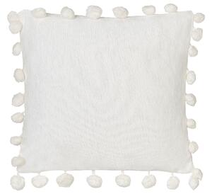 Set di 2 cuscini in cotone ricamati con motivo semplice bianco 60 x 60 cm morbida imbottitura Beliani