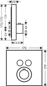 Miscelatore Termostatico Per Doccia Axor ShowerSelect Quadrato 170x170mm Nero Opaco