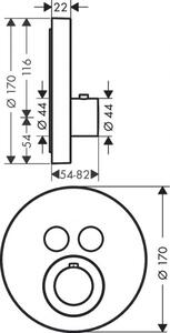 Miscelatore Termostatico Per Doccia Axor ShowerSelect Rotondo 170x170mm Nero Opaco