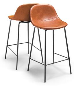 BRISTOL - Coppia di sgabelli di design in leatherette cuoio