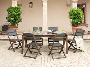Tavolo da pranzo da giardino in legno scuro di acacia 180 - 240 x 100 cm allungabile 8 posti rettangolare Beliani