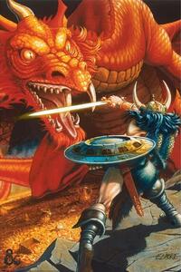 Posters, Stampe Dungeons Dragons - Classic Red Dragon Battle