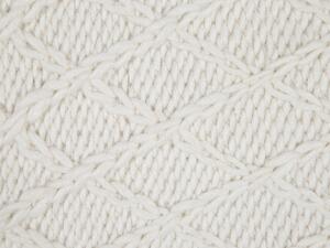 Tappeto in lana bianco sporco con viscosa 140 x 200 cm rettangolare intrecciato a mano Boho Beliani
