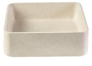 Lavabo quadrato in pietra naturale beige L40 cm FENG