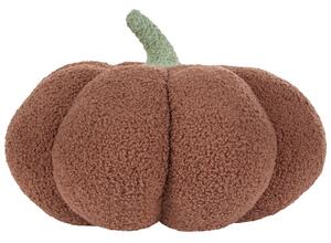 Cuscino di peluche a forma di zucca in tessuto bouclè marrone ⌀ 35 cm decorazione accessorio di halloween Beliani