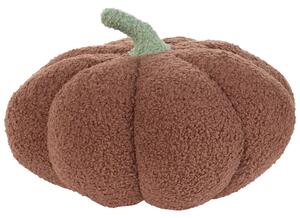 Set 2 cuscini di peluche a forma di zucca in tessuto bouclè marrone ⌀ 28 cm decorazione accessorio di halloween Beliani