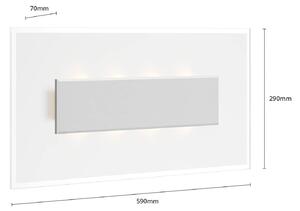Applique a LED Quitani Lole, alluminio, 59 x 29 cm, vetro